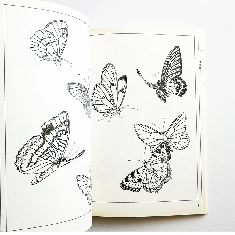 Hundred Butterflies Paintings Art Book by Liu Qinfang Coloring Book for Adults  Relaxation and Anti-Stress Painting Book