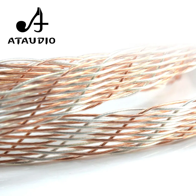 ATAUDIO HIFI Speaker Cable High Quality Copper and silver shuffling Speaker Wire With Carbon fiber Banana Jack