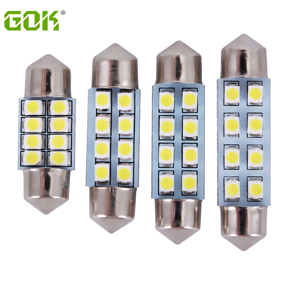 

500pcs Car Reading Light Auto Interior C5w 8SMD 31mm 36mm 39mm 41mm 3528 1210 8LED Festoon Led Dome License Plate Lamp Bulb 12V