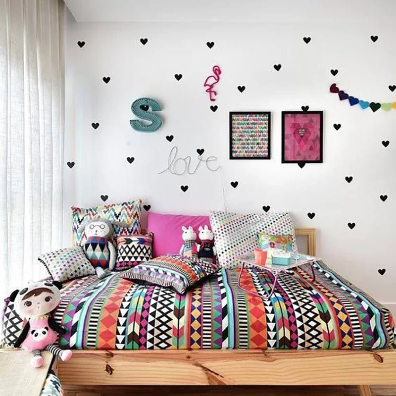 Heart Baby Room Decorative Stickers Girl Bedroom Wall Decal Stickers Children Wall Stickers Room Decoration Nursery Home Decor image 2