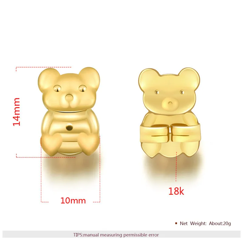 Ms Betti New Fashion Little Bear Earring Lift Backs Support Hypoallergenic Earrings Lifters Fits All Post Earring