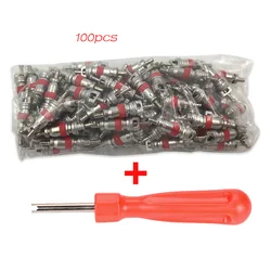 100Pcs/Set Car Truck Replacement Tire Tyre Valve Stem Core Part New  Tire repair tool Copper