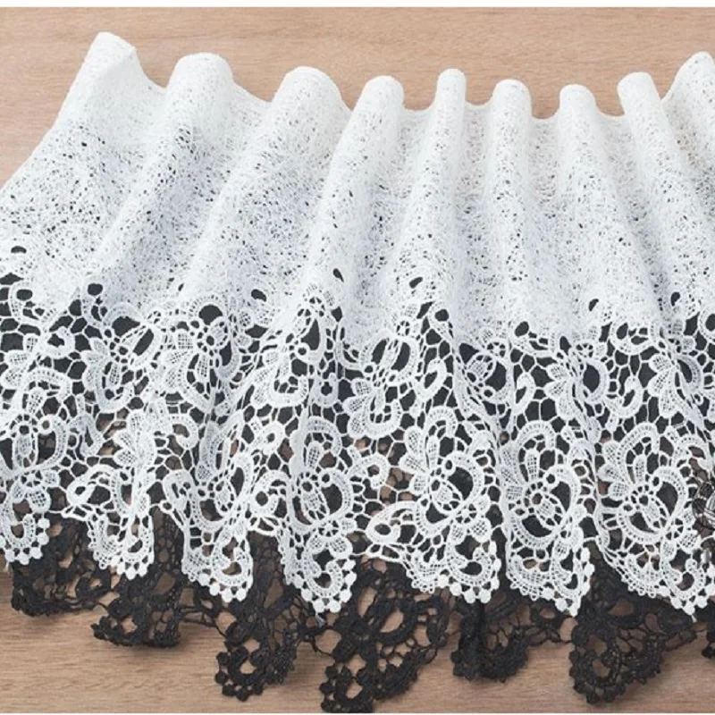 Hot sale Silk garment hem DIY water soluble fabrics Hollow out cloth Lace accessories white Black lace  party dresses