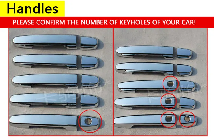 For Toyota Rav4 2006-2012 Chrome Door Handle Covers Trim for 5 Door Accessories Stickers Car Styling 2007 2008 2009 2010 2012