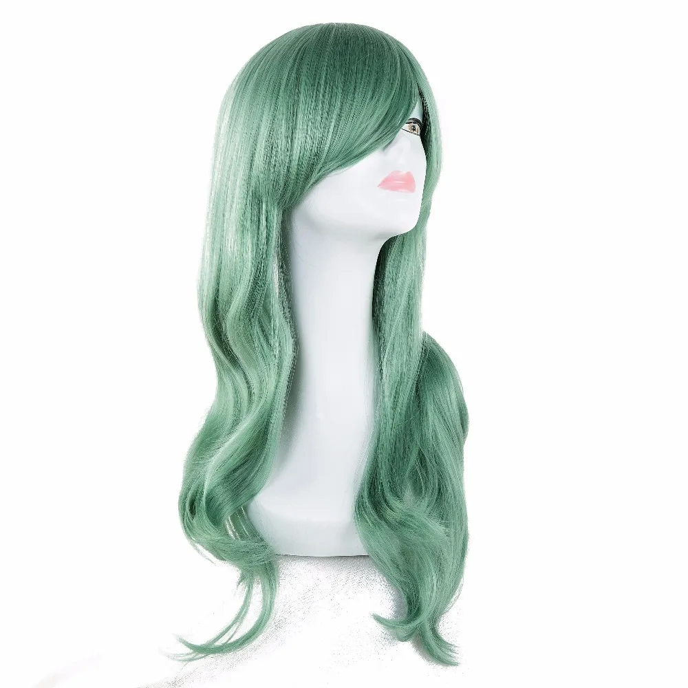 Green Wig Fei-Show Synthetic Heat Resistant Fiber Long Wavy Hair Pelucas Women Female Cos-play Hairpieces Party Salon Hairsets