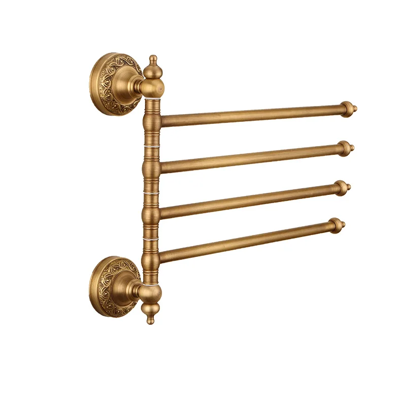 

MADICA 26*27cm 4 Towel Bars For Shower Room Movable Rod Vintage Brass Towel Rail Metal Nail Solid Disposable Type Towel Bars