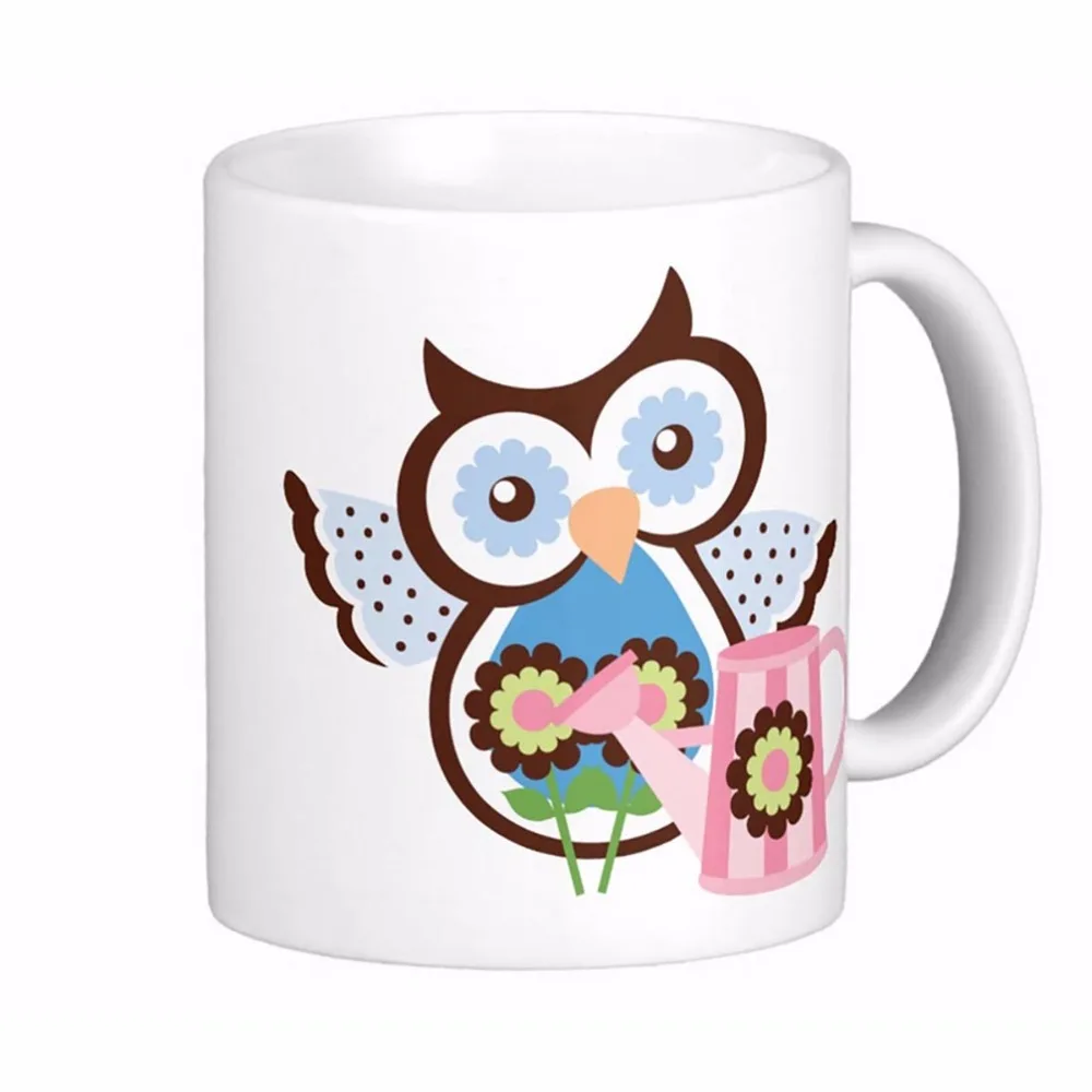 Cartoon Owl High Quality White Coffee Mugs Tea Mug Customize Gift By LVSURE Ceramic Mug Travel Coffee Mugs