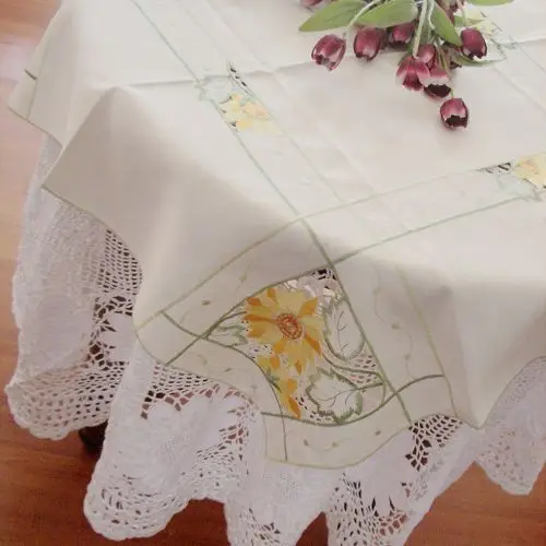 Miss Sunflower Foreign satin hot hand-eye home furnishings tablecloths tablecloth