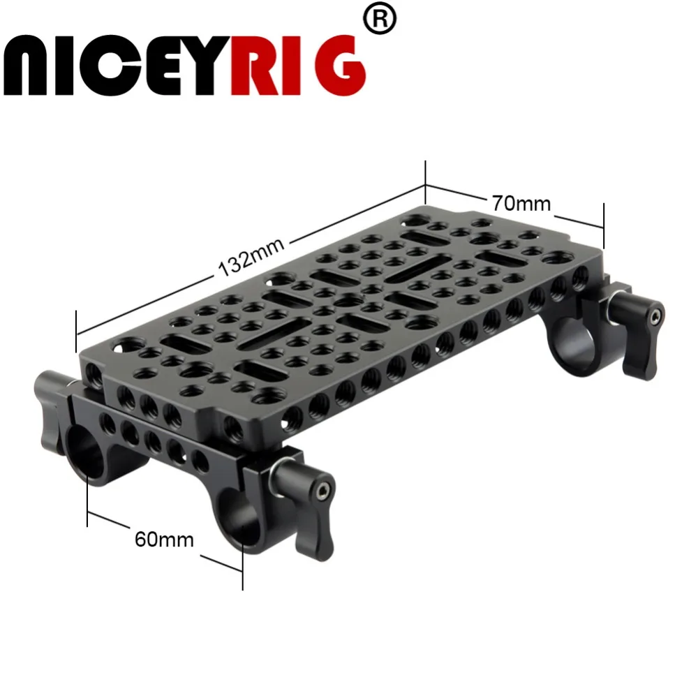 

NICEYRIG Cheese Mounting Plate Support System add Double Articulating Arms 15mm Rod Clamp for Battery Converter Boxes and More