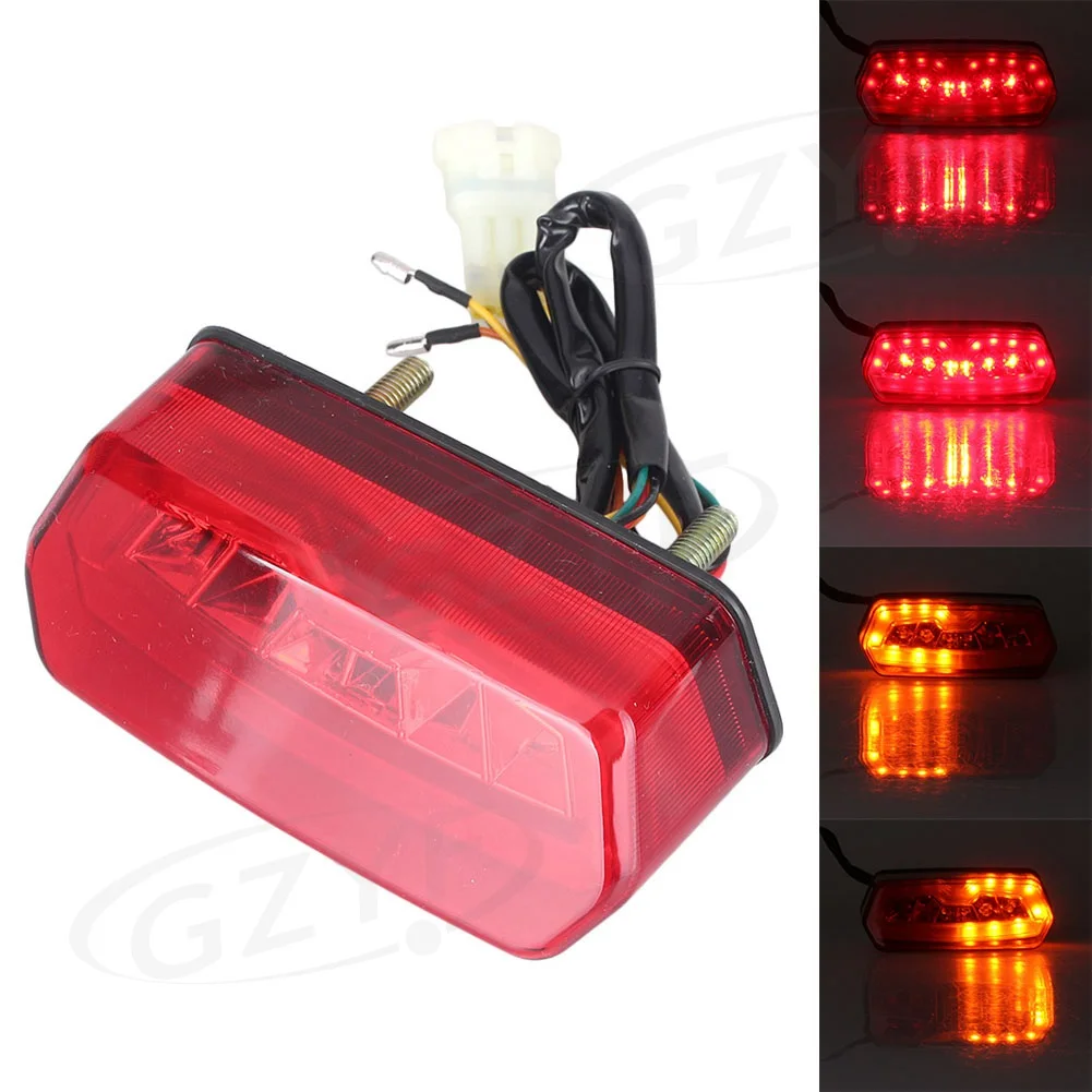 Universal LED License Plate Light Turn Signal Tail Lamp Red Lens Brake Taillight Integrated THREE in ONE Motorcycle Parts