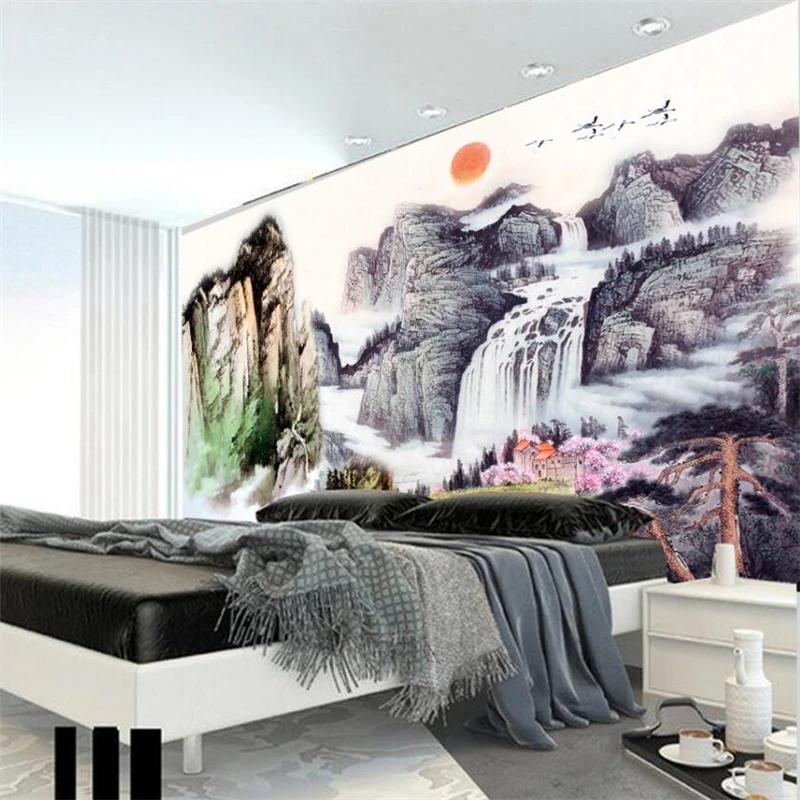 wellyu New Chinese large Chinese painting TV sofa wall custom large mural home decor wallpaper papel de parede para quarto