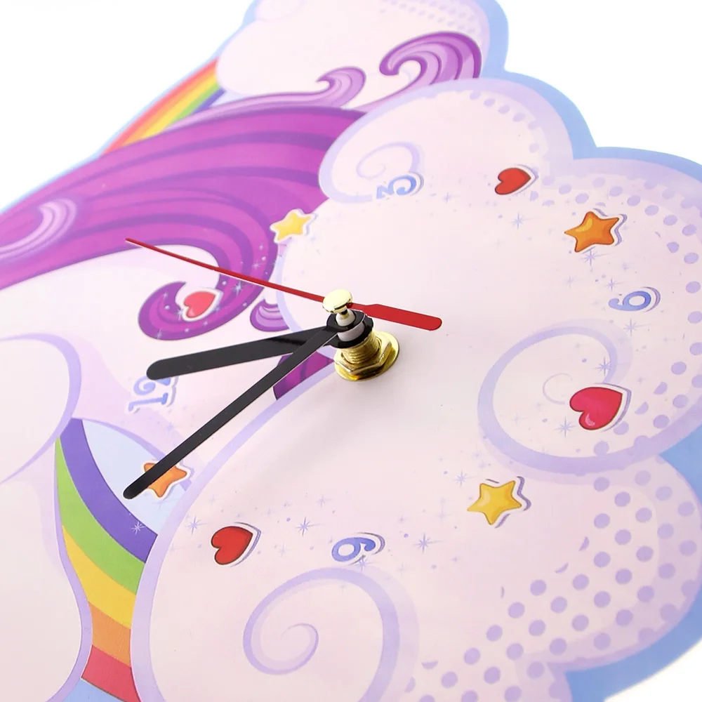Unicorn Wall Clock Personalised Time Clock Gift For Girls Nursery Unicorn and Rainbow Kids Bedroom Decor Magic Clock