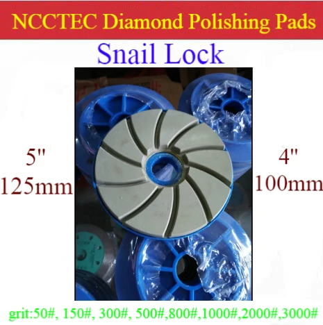 

4'' 5'' 6'' Snail Lock handle head thread Diamond Polishing Buffing Pads for C Frame Machines/100mm 125mm 150mm grinding discs