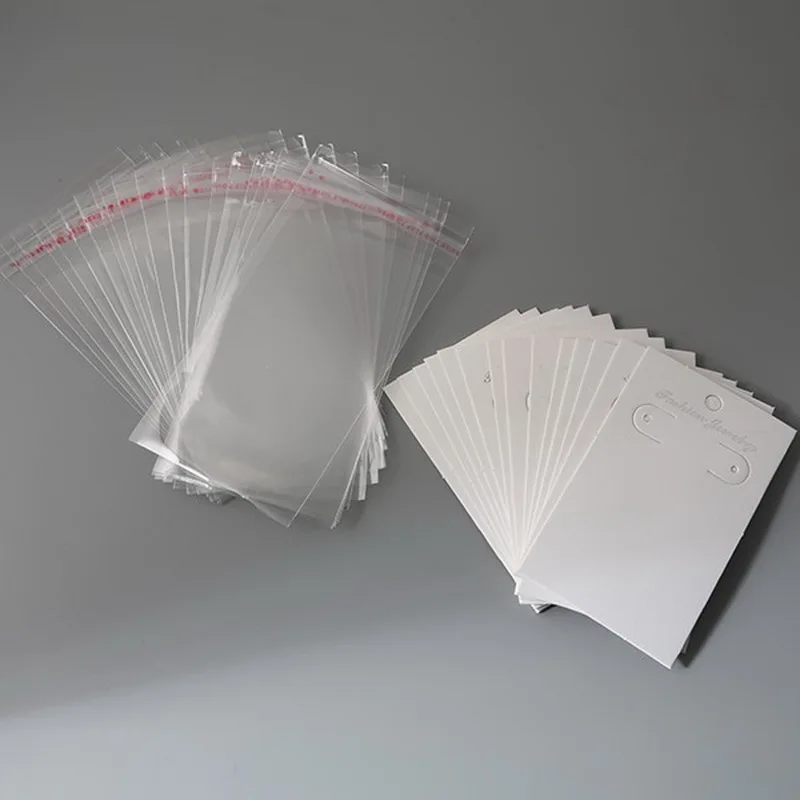 

Wholesale 20 Sets 6x10cm Jewelry Earring Card+Transparent Opp Plastic Bag For Handmade Ears Good Package For Love Gift to Friend