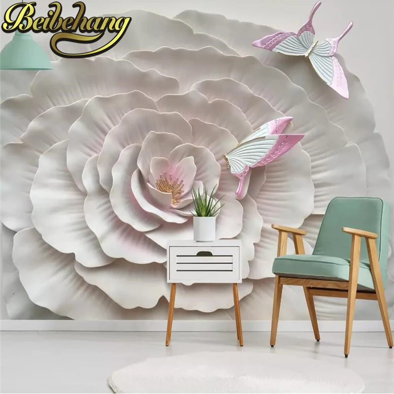 

beibehang Tapete Wallpaper for Walls Parede 3d Large Murals Television Background Wallpaper Bedroom Living Room Simple flowers