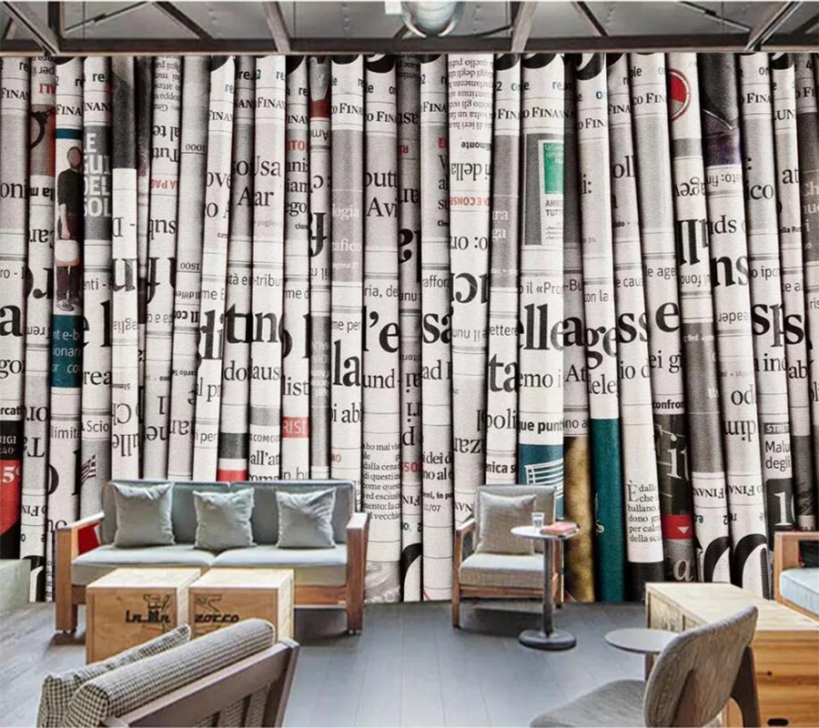 

wellyu papel de parede Custom wallpaper 3D photo murals retro newspaper living room background wall paper home decor wallpaper