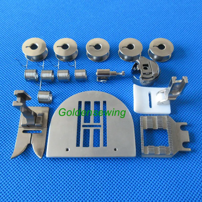 16 PCS PRESSER FEET BOBBIN NEEDLE PLATE FEEDER for BROTHER TZ1-B651,TZ1B652 12mm