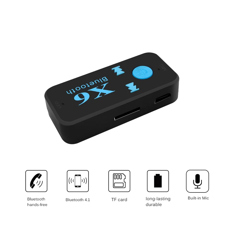 VAORLO-Kit de receptores AUX Bluetooth para coche, adaptador inalámbrico de música con micrófono, A2DP, 3,5mm, Audio estéreo, receptor Bluetooth para teléfonos de coche