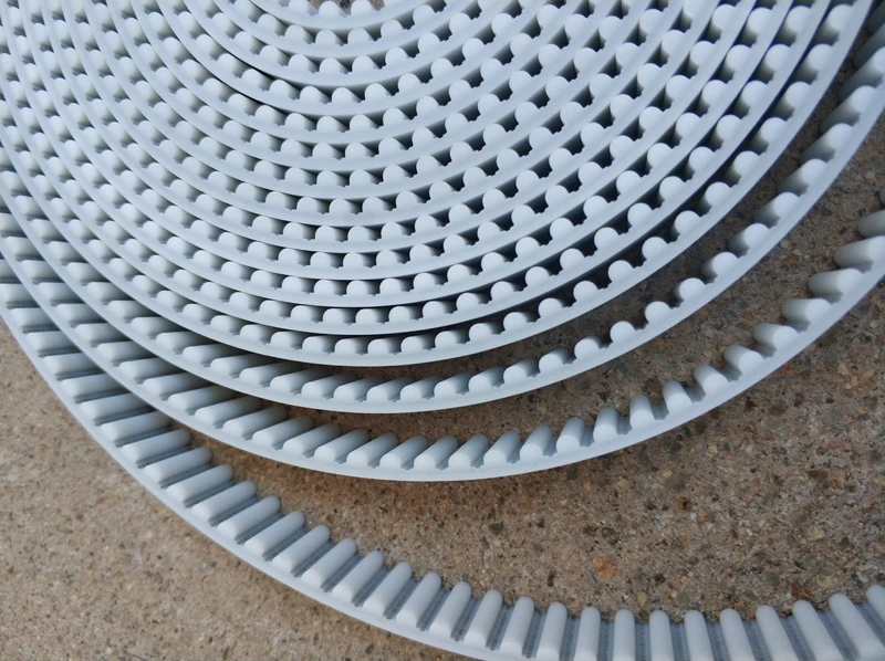 10 meters HTD5M timing belt  Width 8 15 20 30mm Color White PU Polyurethane with steel core HTD 5M open ended Pitch 5mm Pulley