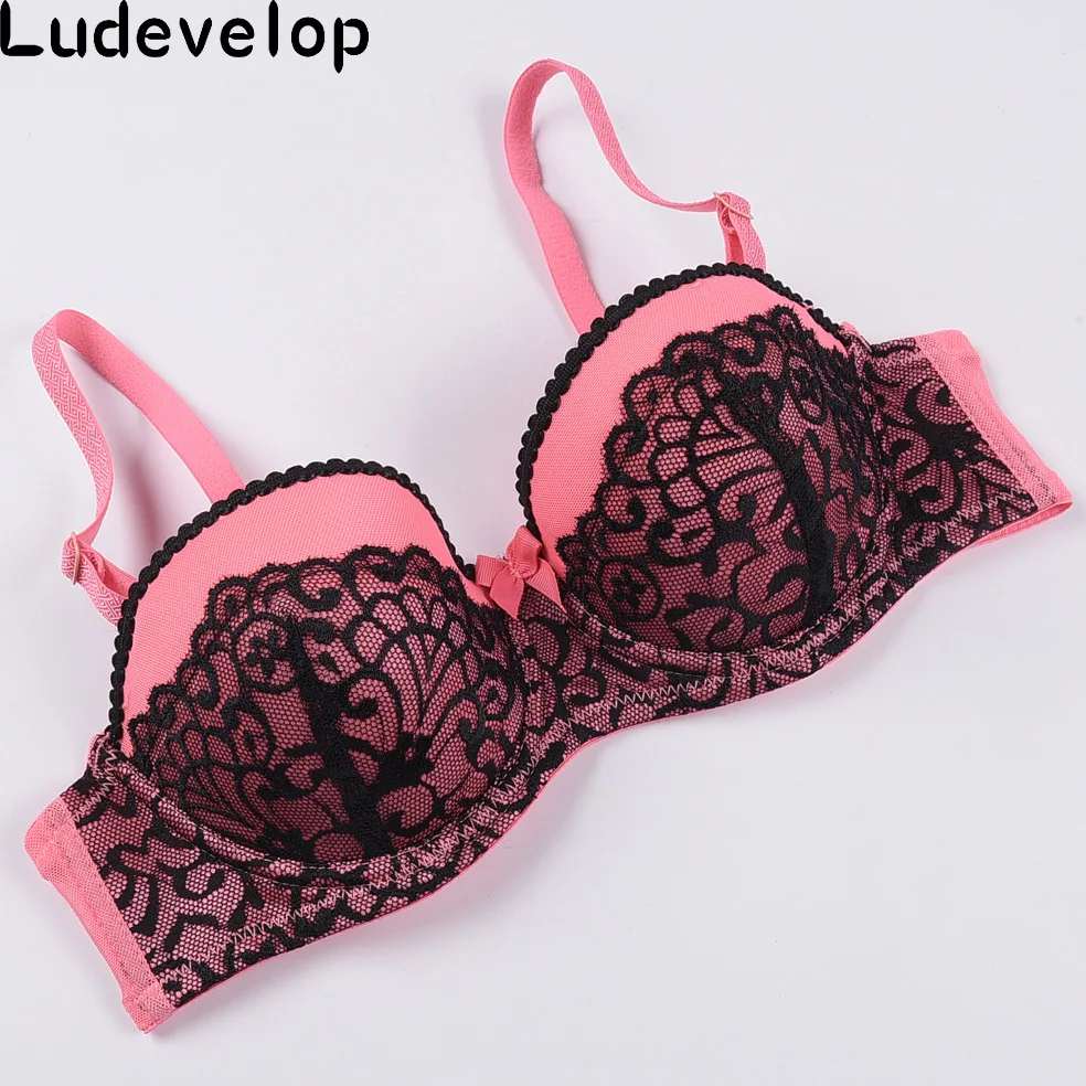 

Ludevelop Sexy Push Up Lace Bras For Women Demi Bra Blue Black White Pink Bralette 34 36 38 40 B C Half Cup Brassiere