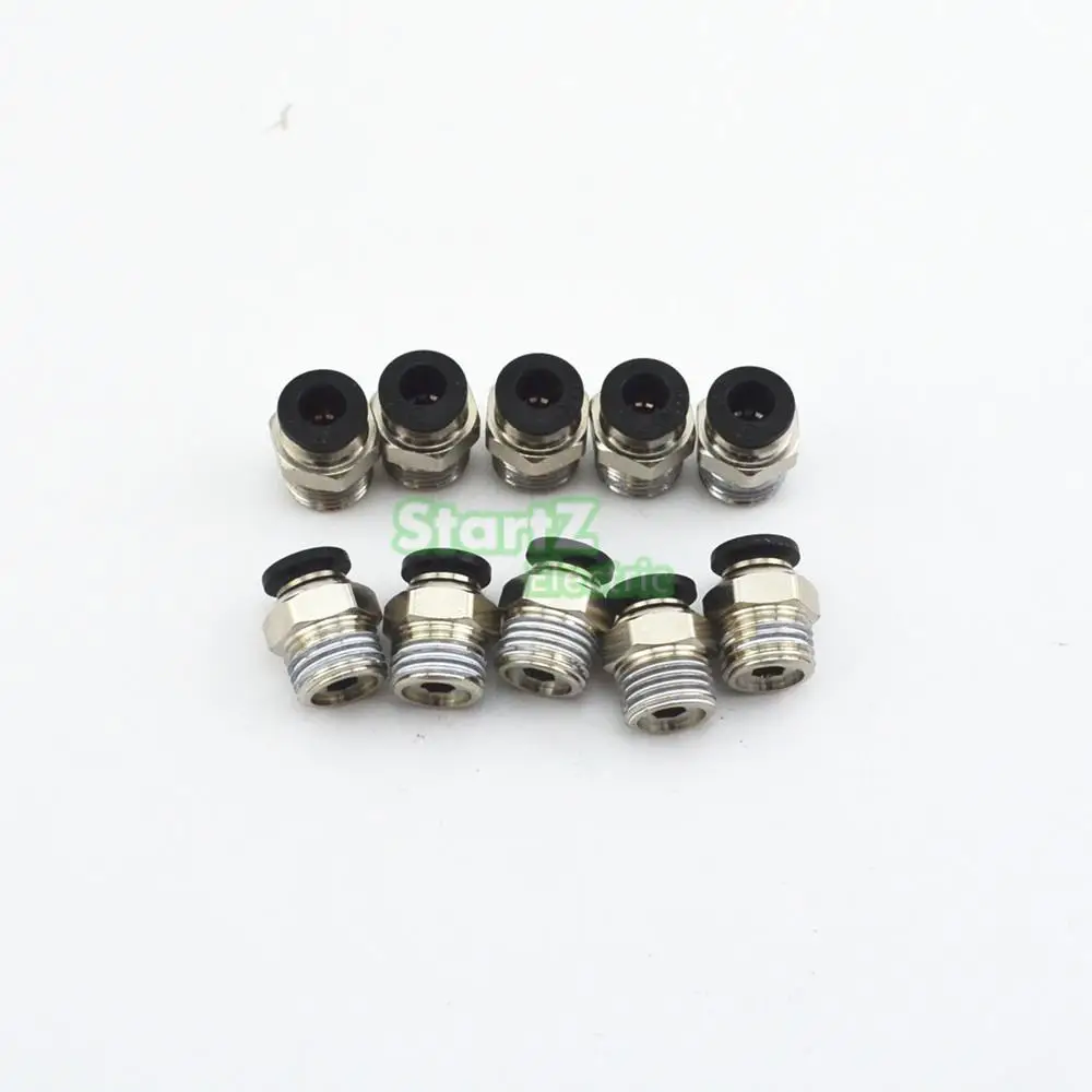 

10PcsHigh quality 8mm to 1/4'' Thread Male Straight Pneumatic Tube Push In Quick Connect Fittings Pipe