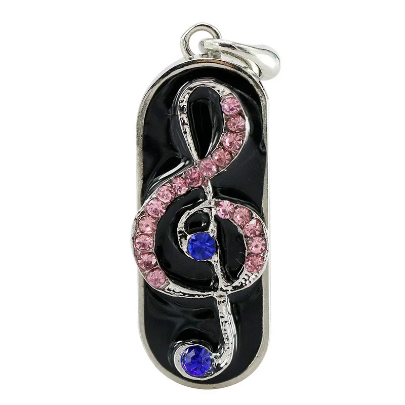 Diamond Music Note USB 2.0 Usb Flash Drives Thumb Pendrive U Disk Usb Creative Necklace Memory Stick Storage 4GB 8GB 16GB 32GB