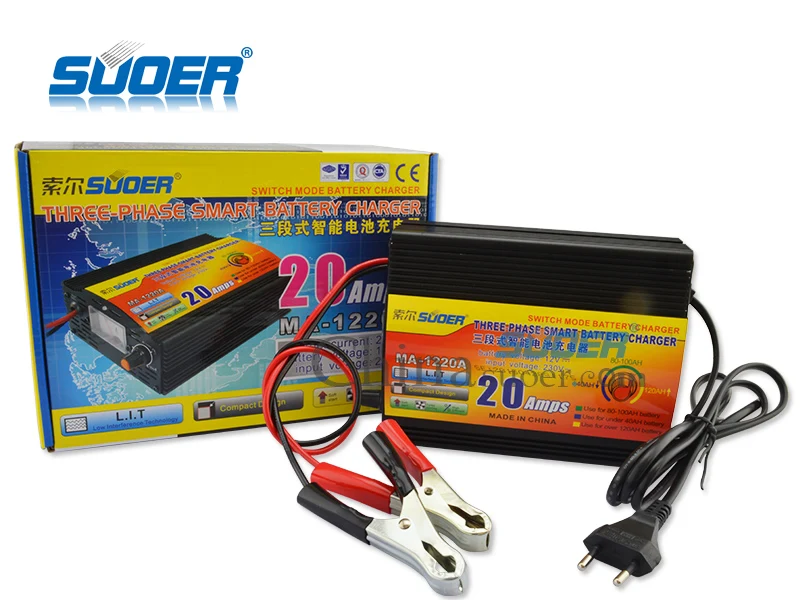 Suoer【 Battery charger 】 best price Universal Battery Charger 20A 12V Car Battery Charger(MA-1220A) image 6