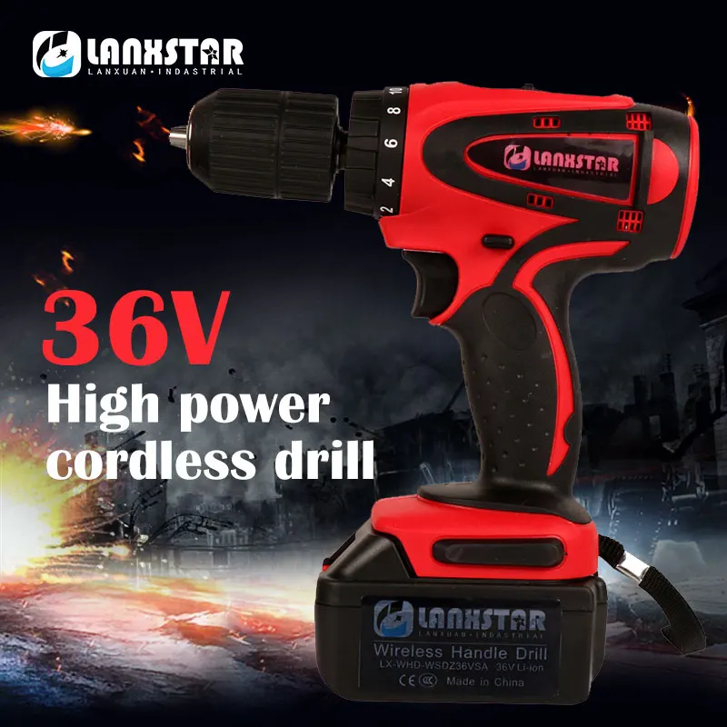 

36V Lithium Battery Electric Screwdriver Precision Drill bit Rechargeable Cordless Drill Torque Drill Household Power Tools