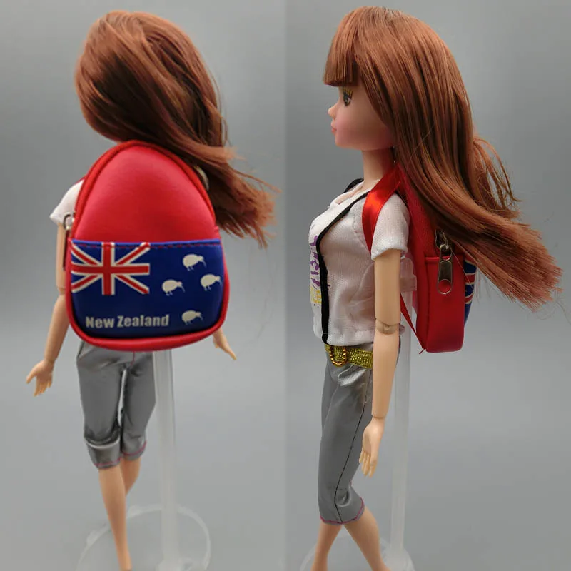Moda 1:6 muñecas bolsa mochila para muñeca Barbie mochila para blythe muñeca 1/6 mini bolsa de monedas accesorios de muñeca