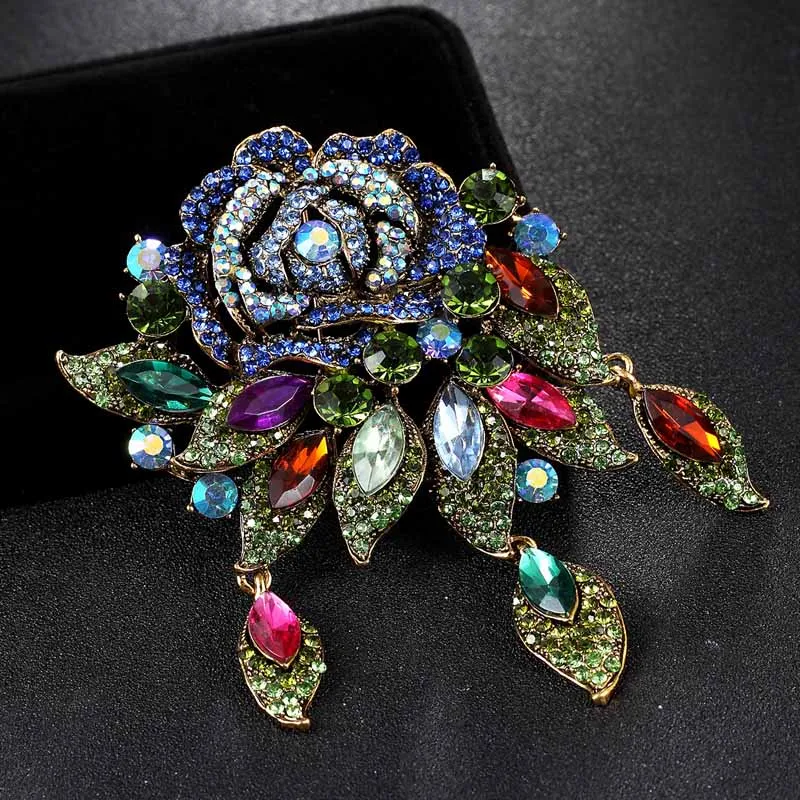 12pcs/lot wholesale price Big size colorful flower Brooches for Women Wedding Jewelry Best Costume Broaches Accessories