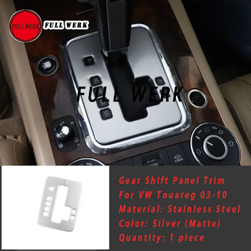 1pc Stainless Steel Car Styling Gear Shift Panel Trim Sticker Frame Cover for Volkswagen Touareg 2003-2010 Interior Accessories