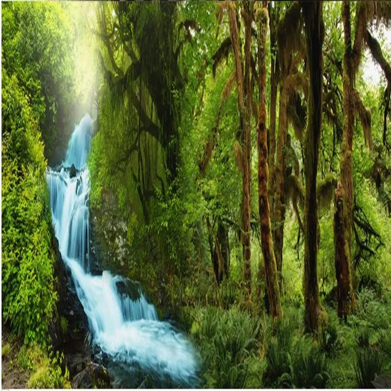 

beibehang Custom wallpapers non - woven high - definition rain forest of the stream series of environmental background wallpaper