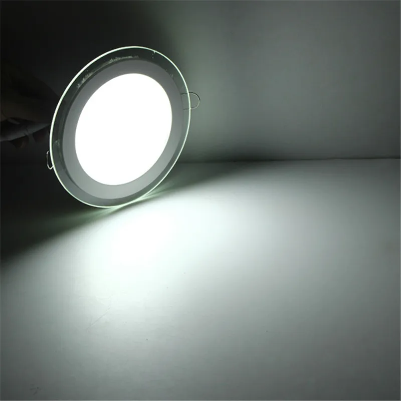 LED Panel Glass Square Downlight Dimmable Super Bright  round Ceiling Recessed Panel Lights LED Spot Light Bulb AC110V 220V