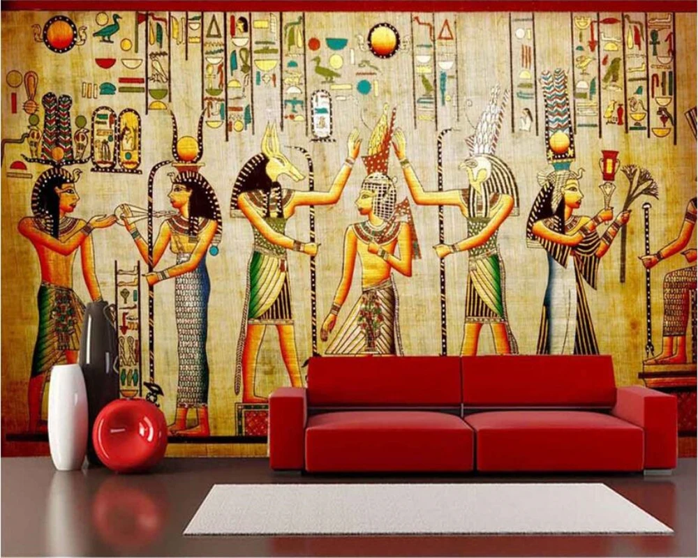 

beibehang Home decoration large living room bedroom wallpaper ancient Egyptian celebration mural TV sofa background 3d wallpaper