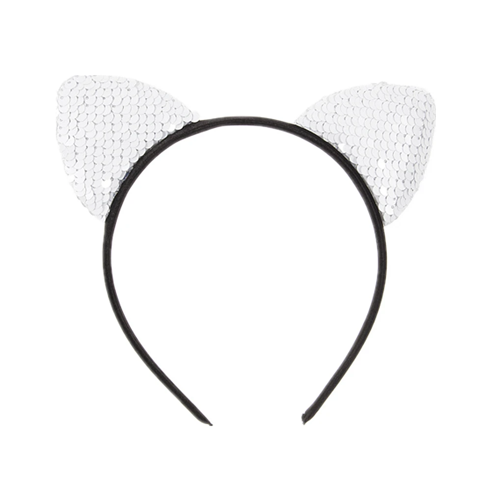 Fashion Glitter Flip Sequins Cat Ear Girl Hair Band Hair Hoop Baby Kids Women Cat Ear Hair Bands Festival Headdress Gifts