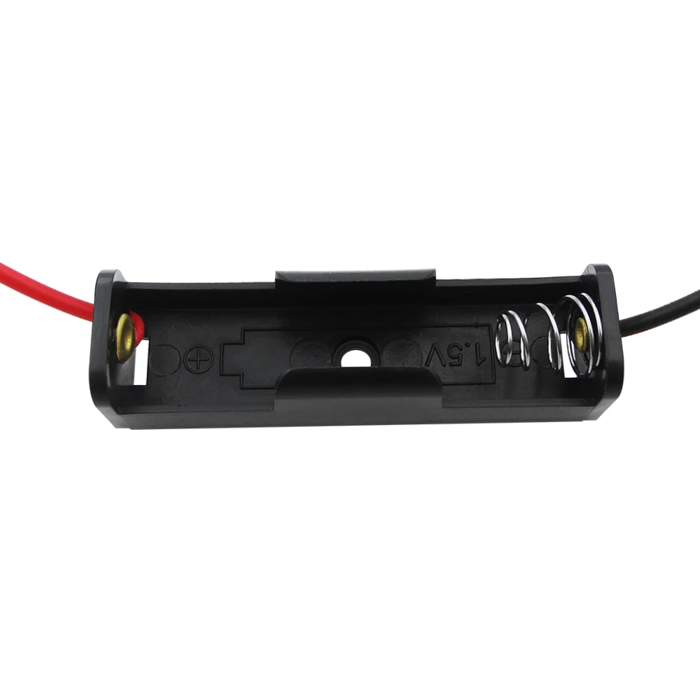 5 uds 1 batería AA 1,5 V caja de soporte de Clip negro con cable de alta calidad