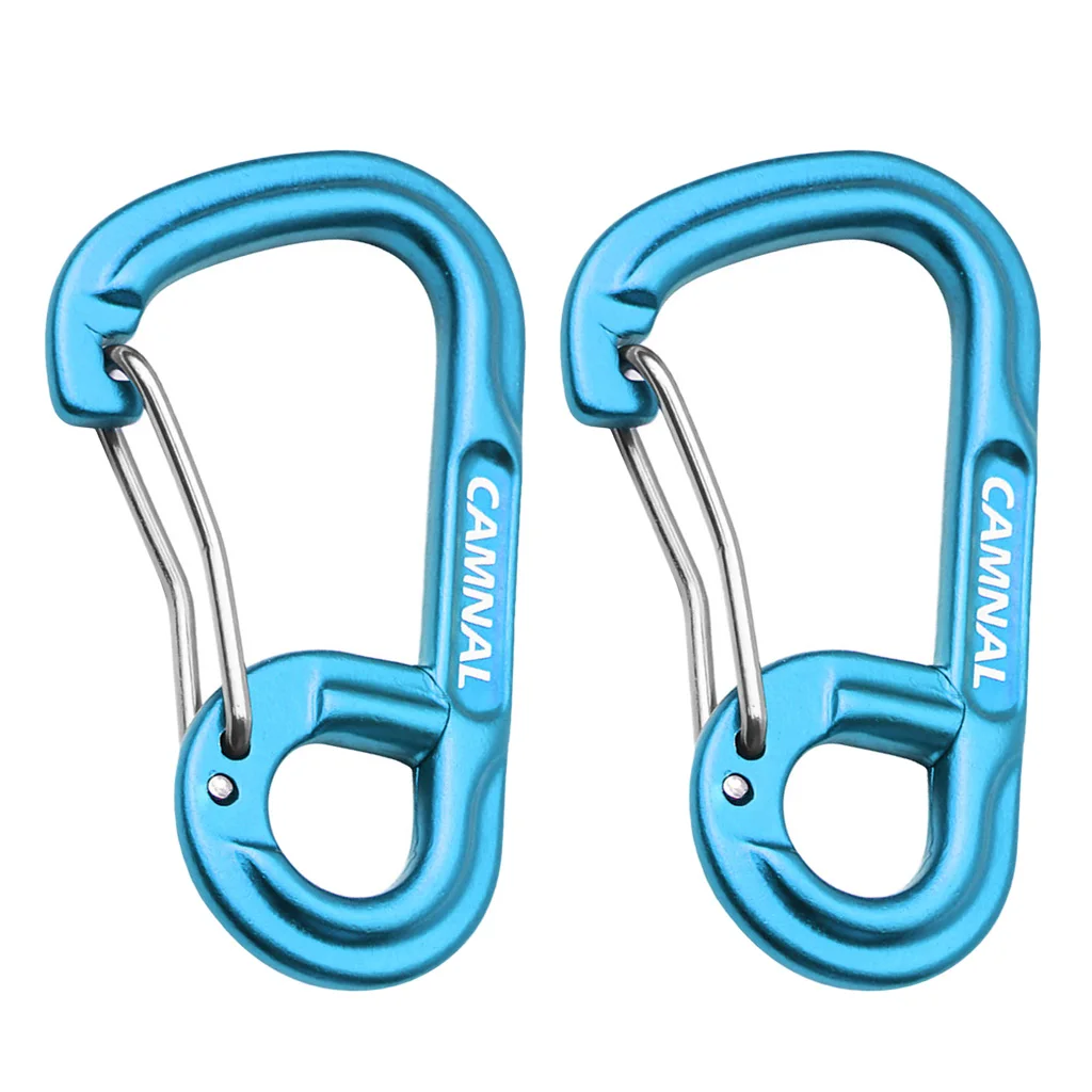 MagiDeal Keychain Carabiner Clip 2Pcs Wiregate Carabiner Keychain for Hammock, Camping, Backpacking, Dog Leash