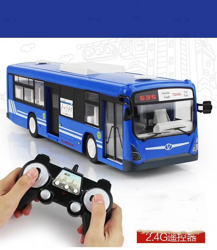 Bus télécommandé 2.4G pour enfants, voiture électrique avec porte ouverte, modèle de jouets RC, cadeaux d'anniversaire et de vacances