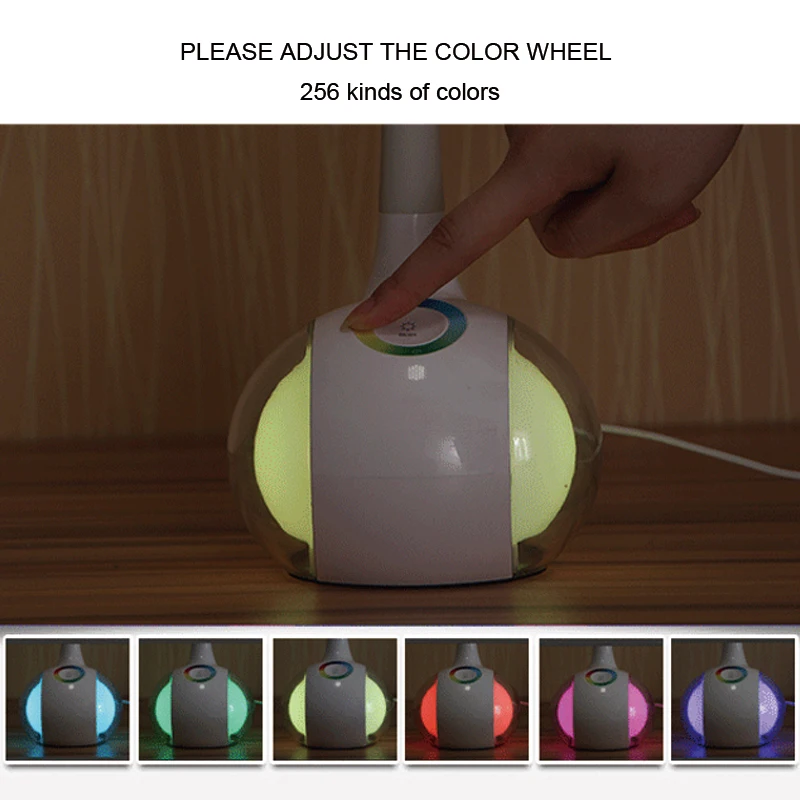 10 pcs Flexible Touch Sensor LED Desk Lamp color changeable lamps in 3 grades dimmable table lamp +power adapter night light