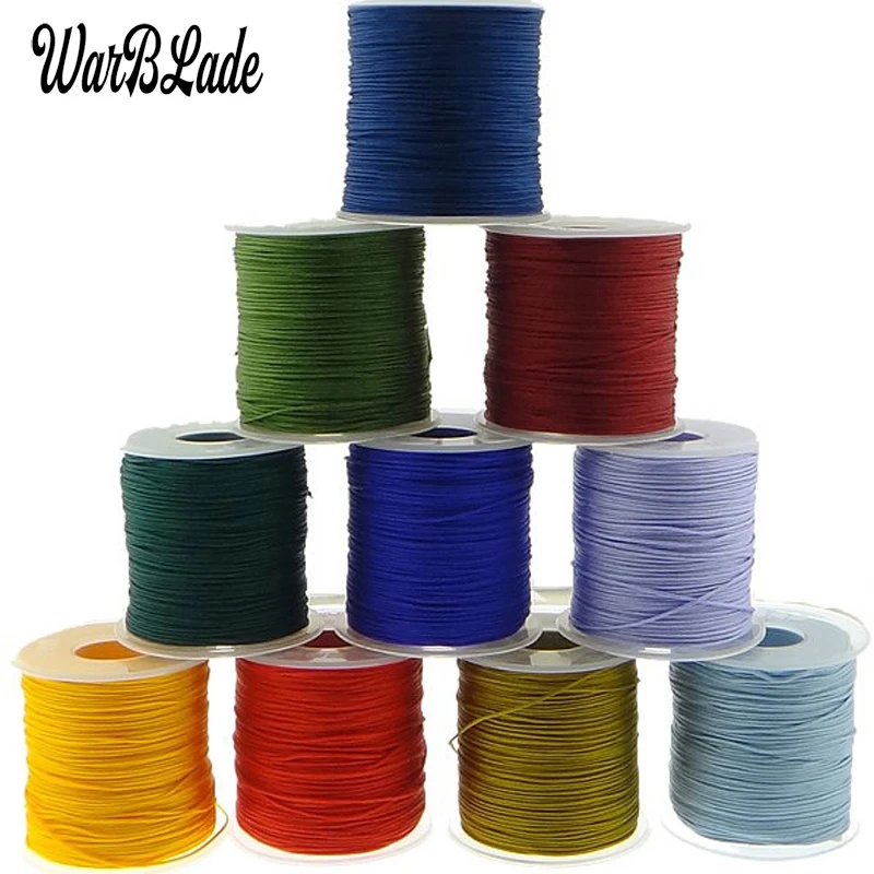 סיטונאי 100M 0.8mm 1mm 1.5mm 2mm כותנה כבל ניילון חוט כבל פלסטיק מחרוזת DIY חבל חרוז Shamballa צמיד תכשיטי ביצוע