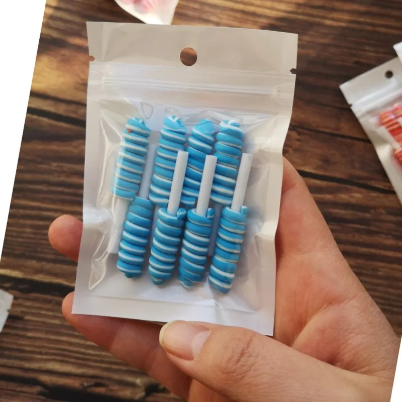 8 Stück Cabochons aus Kunstharz mit flacher Rückseite, Pastell-Konfetti-Charms, Süßigkeiten, Lutscher, Süßigkeiten, weicher Ton für Kinder, DIY-Telefondekoration – Detail 4