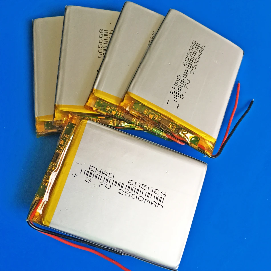 Литий-полимерная аккумуляторная батарея 3,7 2500 В 605068 мАч для GPS DVD PAD Power Bank, электронная книга, камера, планшет, ПК, ноутбука, динамик