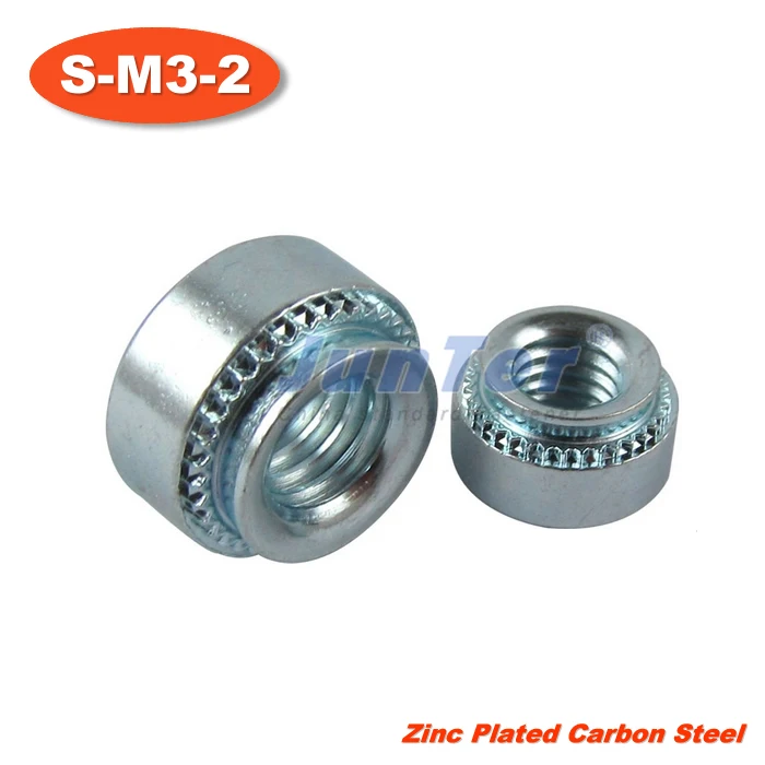 

100pcs/lot S-M3-2 Zinc Plated Carbon Steel Self Clinching Nuts