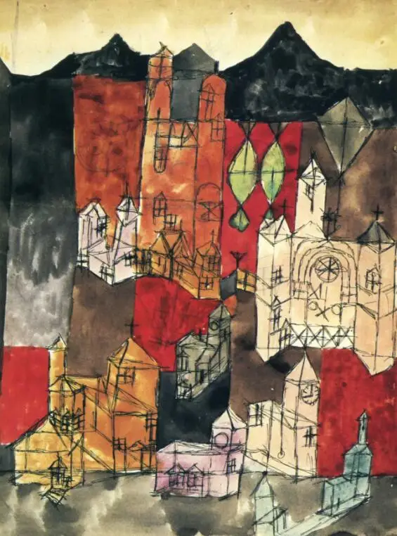 High quality Oil painting Canvas Reproductions City of Churches (1918)  by Paul Klee  Painting hand painted