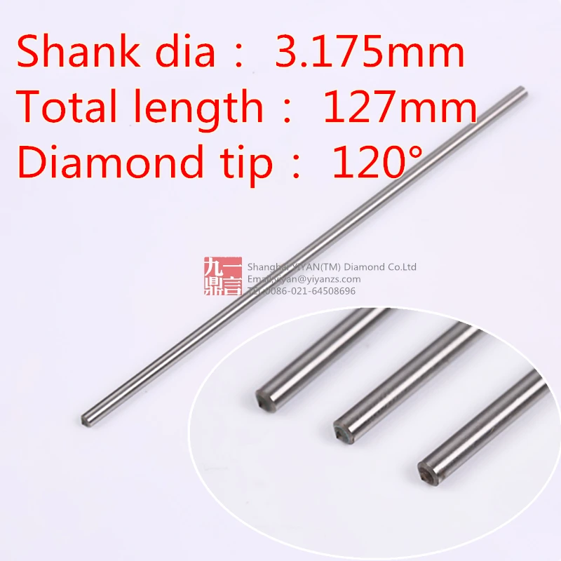 1pc 3.175mm shank 120 deg. tip steel chrome titanium granite engraving point diamond engraver drag bit cutter cnc router bit