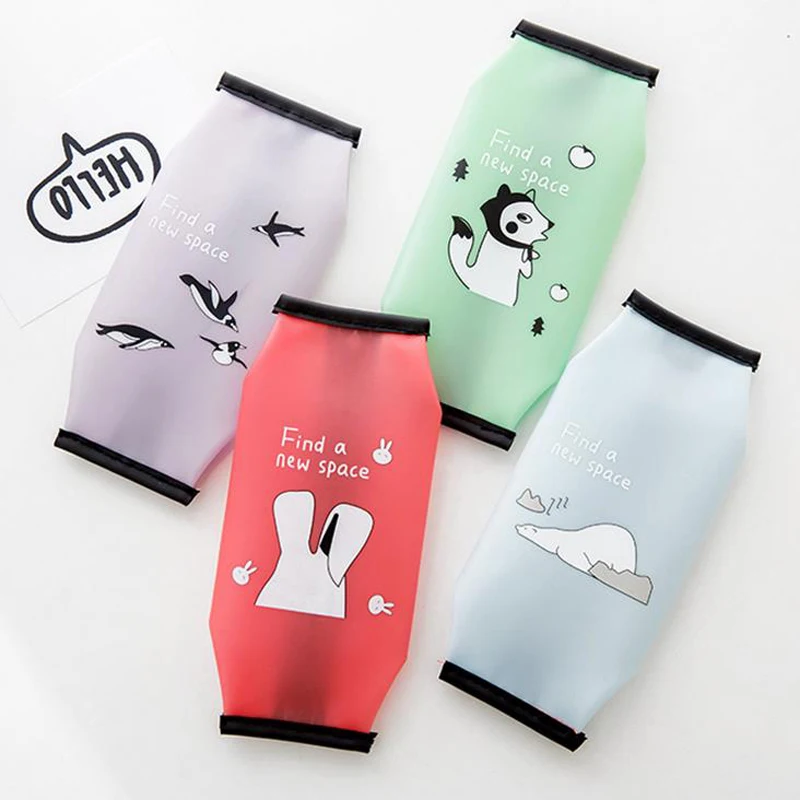 10pcs Creative Kawaii Animal Pencil Bag Korean Stationery Silcone  Pencil Storage  office & School-supplies  Escolar material