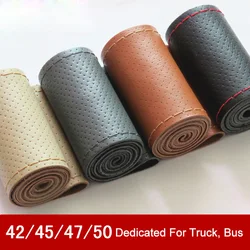 Car Steering Wheel Covers 42/45/47/50cm For Truck Bus Non-slip Genuine Leather Handlebar Braid on the Steering-Wheel Covers