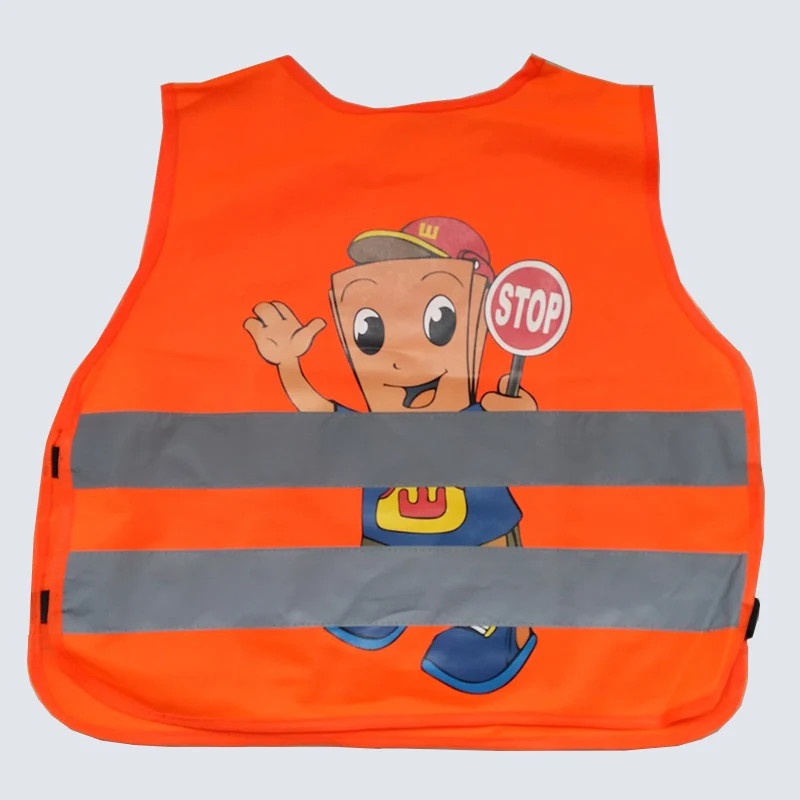 Cartoon Kids Reflective Safety Vest School Children Training Breathable Vest Adjustable Elastic Side Vest