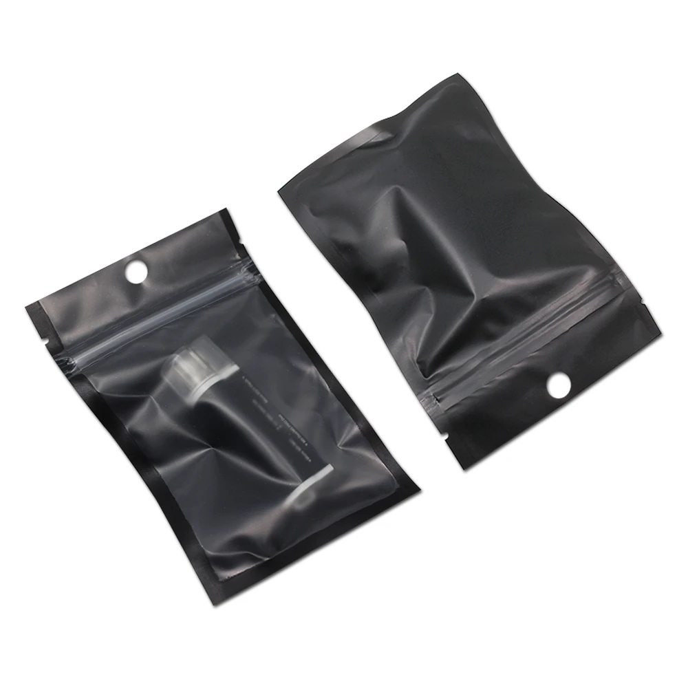 Matte Clear Plastic Packaging Bags Self Seal Zip Lock Electronics Accessories Package Bag Hang Hole Crafts Jewelry Storage Pouch