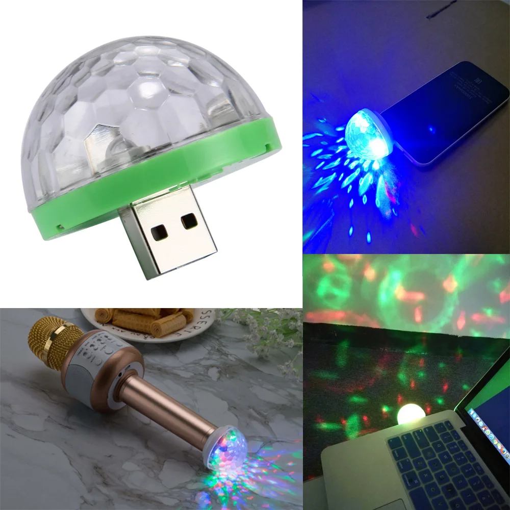 Mini USB Led Light Crystal Portable Stage Light For Christmas Party Holiday Colorful Stage Lighting DJ Laser Projector Effect